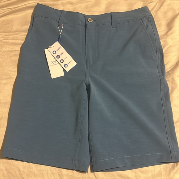 NWT Southern Tide Boys Heathered T3 Gulf Short Color: Heather Atlantic Blue - Picture 4 of 12